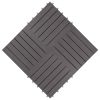 Decking Tiles 10 pcs Gray Wash 11.8"x11.8" Solid Acacia Wood