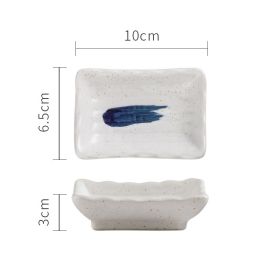 Japanese Ceramic Sauce Seasoning Household Flat Plate (Option: River snow)