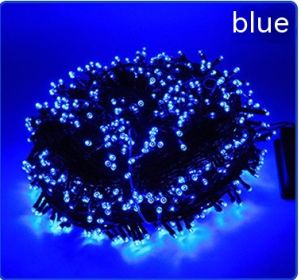 Solar-powered String Lights 8 Function LED Outdoor Waterproof (Option: Blue-Remote Control 52 M 500 Lights)