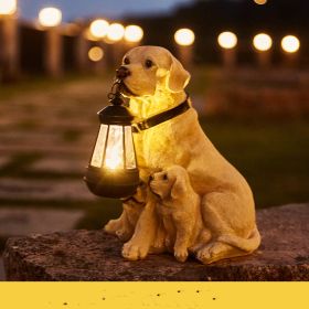 LED Solar Light Dog Lantern Sculpture Resin Craft Ornament Home Porch Decor Garden Solar Powered LED Light Dog Statues (Option: Labrador)