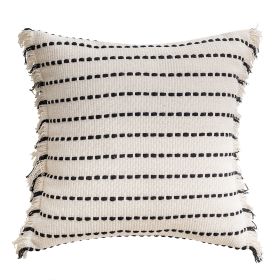 Minimalist Retro Home Pillow Cover (Option: Black Beam On White Background-30x50cm Without Core)