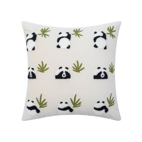 Cartoon Panda Embroidery Pillow Cover Cushion Decoration Waist Pillow (Option: Panda-45x45cm)