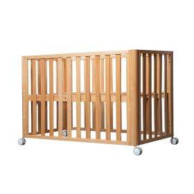 Beech Solid Wood Splicing Movable Multi-functional Crib (Option: Native beech-Single crib)