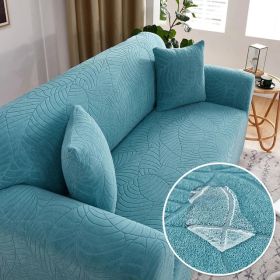 Sofa Cover Elastic All-inclusive Single Double Slipcover Dust Lazy Slipcover (Option: Green Blue-1seat90 140cm)