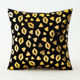 Fashion Black Velvet Printed Pillow (Option: Hot Love-45x45cm Without Core)