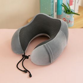 U-shape Pillow Travel Pillow Of Memory Foam Neck Pillow Siesta Neck Pillow Neck Pillow Magnetic Cloth U-shaped Pillow (Option: Dark Gray-30x25x15cm)