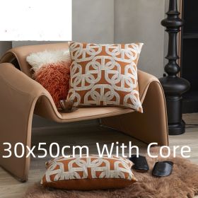 Sofa Cushion Case Bedside Square Pillow Backrest Throw Pillowcase (Option: Maze-30x50cm With Core)