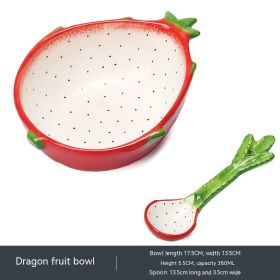 Creative Student Household Tableware (Option: Dragon Fruit With Spoon)