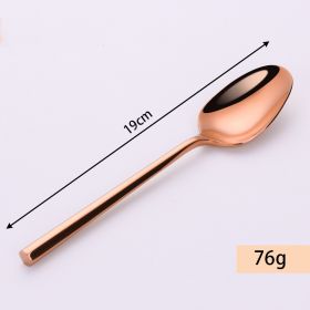 Stainless Steel Knife Fork And Spoon Set Hexagonal Forging (Option: Rose Gold Main Meal Spoon)