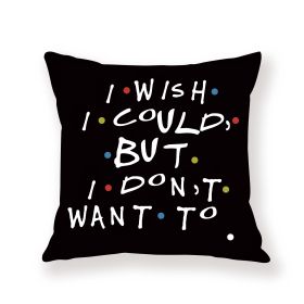 Black English Letter Pillow Cover Text (Option: 21514112-45x45cm)