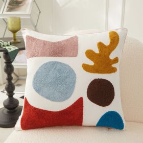 Embroidery Factory Design Simple Morandi Seaweed Color Block Plush Embroidery Pillowcase (Option: Sea Beads-45x45cm-Pillowcase)