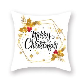 Home Golden Christmas Pillow Cover (Option: 19XMAS46-45x45cm)