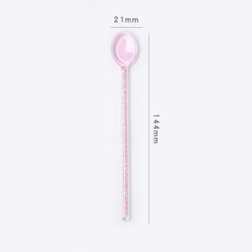 Creative Milk Dessert Spoon Colorful Transparent High Temperature Resistant Glass (Option: BJ00418)