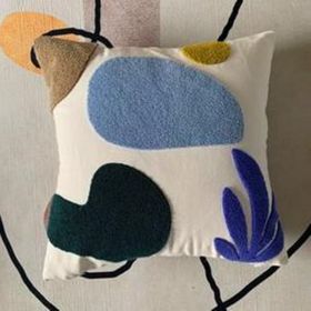 Embroidery Factory Design Simple Morandi Seaweed Color Block Plush Embroidery Pillowcase (Option: Seaweed-45x45cm-Pillowcase)