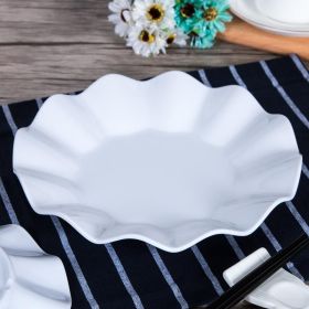 Simple Pure Color Melamine Tableware Plastic Plate (Option: White-7.5inches)