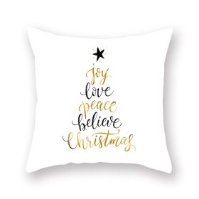 Home Golden Christmas Pillow Cover (Option: 19XMAS41-45x45cm)