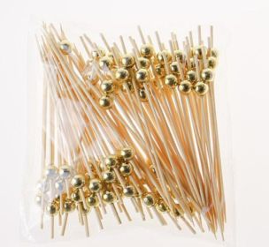 Disposable Fruit Fork Household Plastic Fruit Prod (Option: Golden Balls 100 Bags)