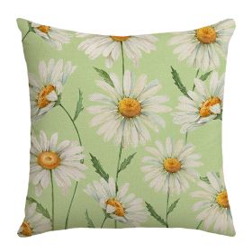 Summer Chrysanthemum Pillow Cover Green Plant Flower Linen (Option: JYM305 4-45x45cm)