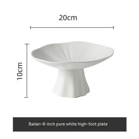 Ceramic Home Snacks High-leg Plate Display Dish (Option: E)