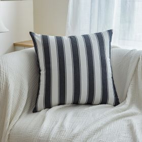 Polyester Cotton Black And White Checkered Pillow And Backrest Cushion (Option: Middle stripe-50x50cm no core)