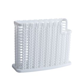 Woven Hollowed Chopsticks Storage Box Kitchen Tableware (Color: White)