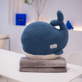 Plush To Sleep With Sheep Whale Pillow Airable Cover Fox Female (Option: Blue Whale-Pillow 40CM)