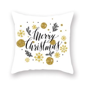 Home Golden Christmas Pillow Cover (Option: 19XMAS45-45x45cm)