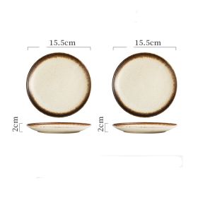 Ceramic Plate Bone Dish Home Set (Option: 6inch shallow dish sesame gol)