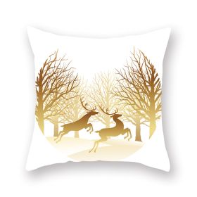 Home Golden Christmas Pillow Cover (Option: 19XMAS48-45x45cm)