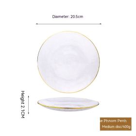 Phnom Penh Fruit Plate Creative Set Glass Plate Household (Option: Medium Plate Narrow Edge)