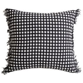 Minimalist Retro Home Pillow Cover (Option: Black And White Plaid Burr-30x50cm Without Core)