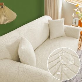 Sofa Cover Elastic All-inclusive Single Double Slipcover Dust Lazy Slipcover (Option: Beige-3seats185 230cm)