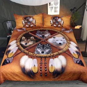 New Pure Cotton Quilt Four-piece Printing Style (Option: Wolf Quilt Cover 4-240x260)